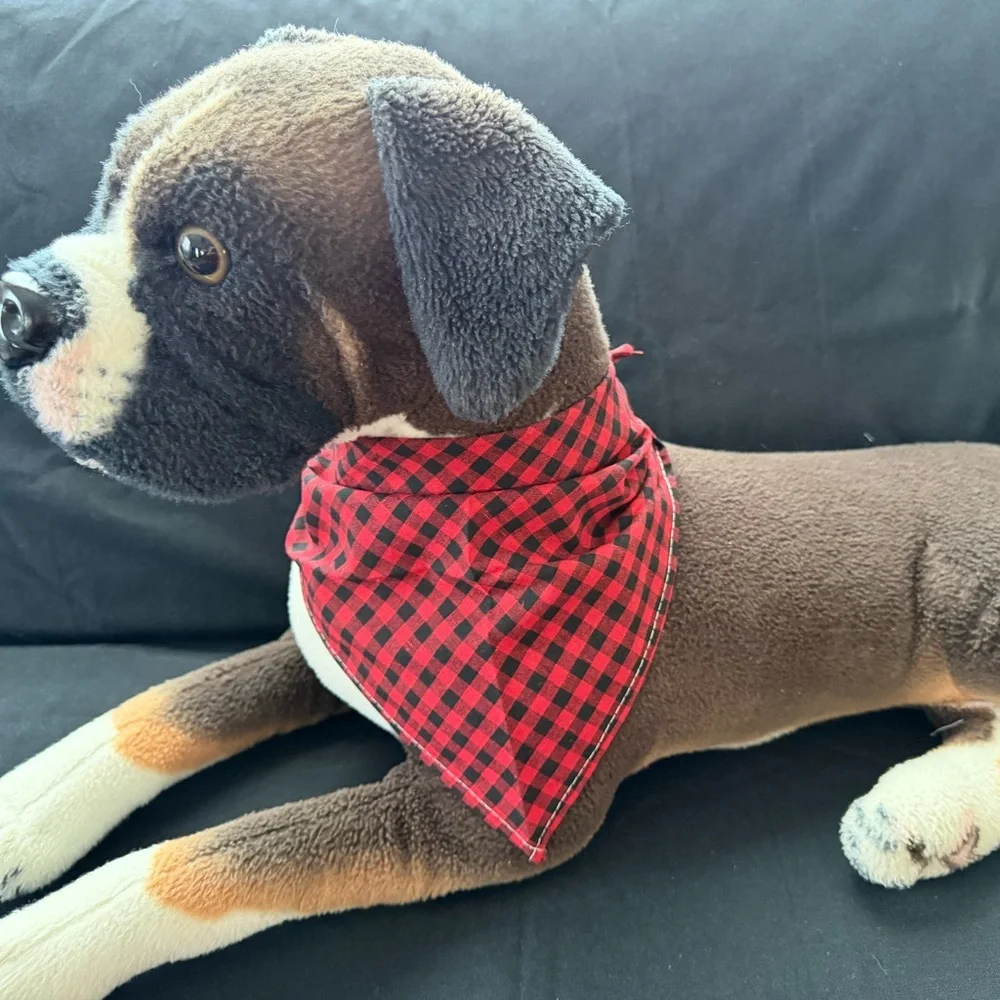 Black and Red Checkered Dog Bandanna